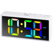 Trevi EC 886 Sveglia Digitale Display LED Multicolore Snooze Dimmer Porta USB colore Bianco