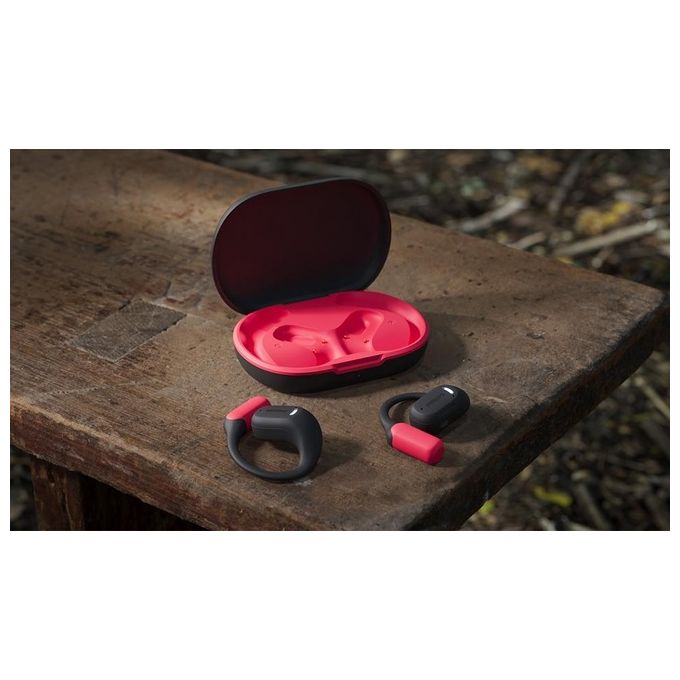 Philips TAA6709BK-00 Serie 6000 Auricolari Sport True Wireless Bluetooth 5.3 IP55 28h custodia ricarica colore Nero Rosso