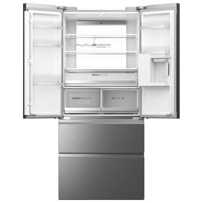 Haier HFW7819EWMP Cube 83 Serie 7 Frigorifero 4 Porte 537 L 192.5 cm Classe E 37 dB No Frost Wi-Fi colore Platino Acciaio Inox