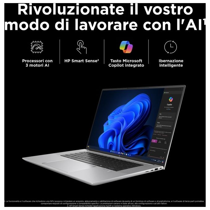 HP ZBook Studio G11 98L29ET Notebook 16'' Intel Core Ultra 7 155H 32 GB DDR5 1 TB SSD NVIDIA RTX 3000 Ada 8 GB Windows 11 Pro colore Grigio