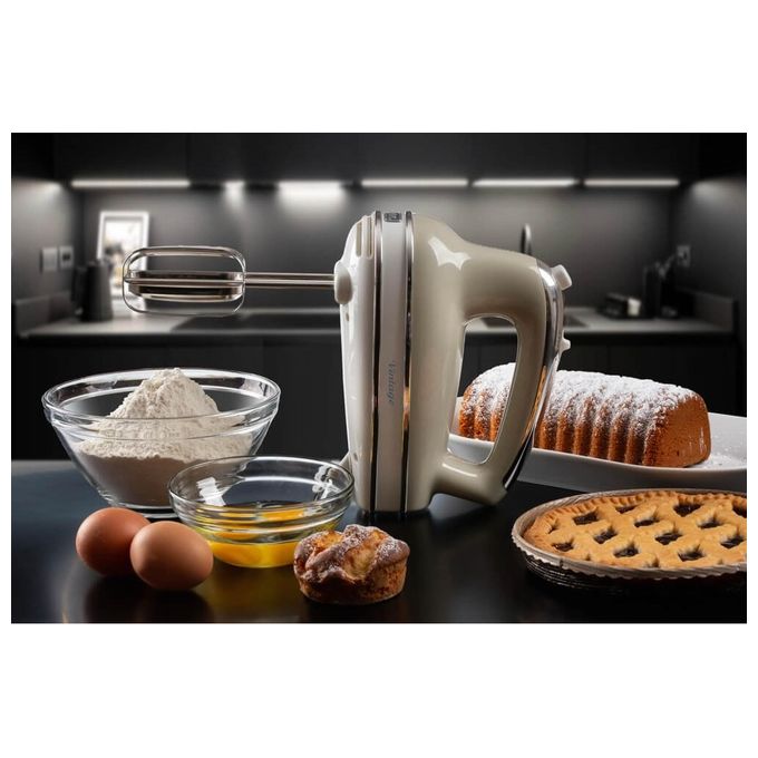 Ariete 1548 Vintage Sbattitore manuale 450W 5 velocita' Funzione Turbo 2 Fruste Acciaio inox colore Beige