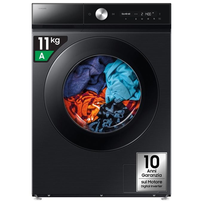 Samsung BESPOKE AI WW11DB8B95GBU3 Lavatrice carica frontale Quickdrive 11Kg 1400 giri Classe A nera