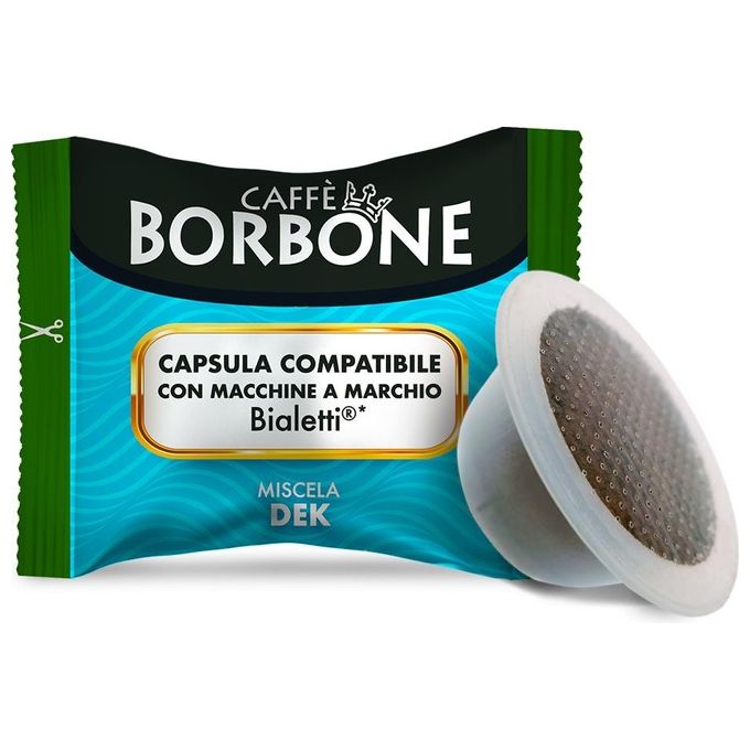 Borbone Bialetti dek 100pz Sacchetto 100 Capsule Compatibili Bialetti dek