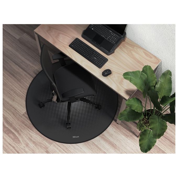 Trust 24134 Mika Tappetino per Pavimento Rotondo 117 cm Antiscivolo per Sedia Gaming e Ufficio colore Nero