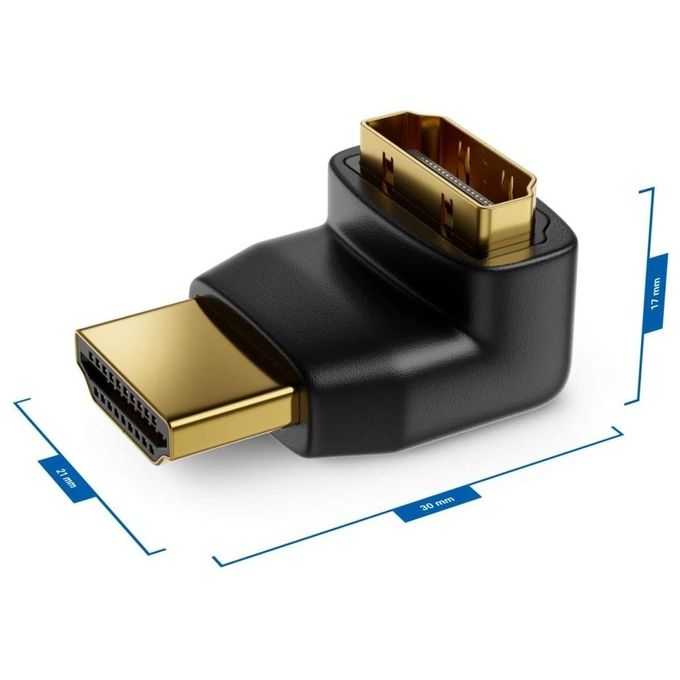Techly Adattatore Hdmi M-F 90 Gradi Verso il Basso