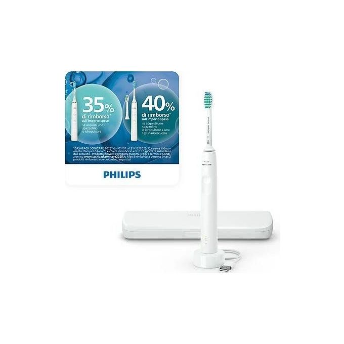 Philips HX3673-13 Sonicare 3100 Spazzolino elettrico sonico 1 modalita' SmartTimer QuadPacer autonomia 14 giorni colore Bianco