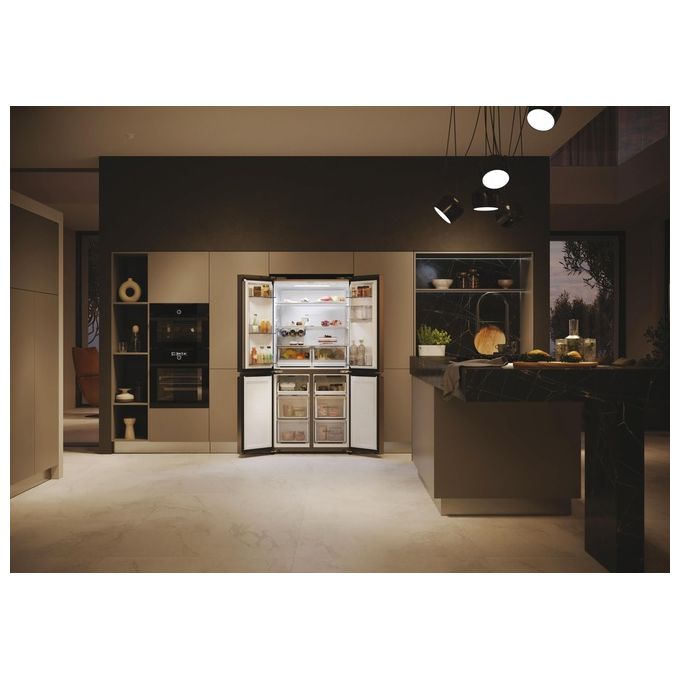Haier HCW58F18EWMP Cube 83 Frigorifero Americano 507 L 178 cm Classe E 38 dB No Frost Wi-Fi Dispenser Acqua colore Platino Inox