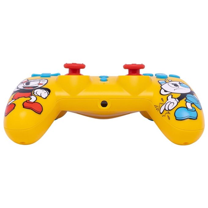 Qubick ACP40224 Cuphead Gamepad Wireless PS4 PS5 PC Bluetooth USB Vibrazione Touchpad colore Giallo