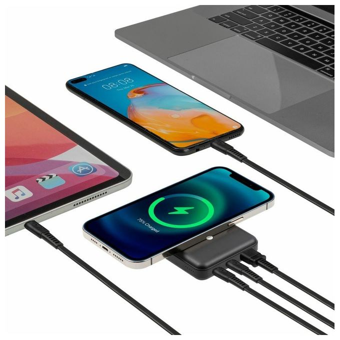 Rivacase VA2604 Power Bank MagSafe 10000 mAh Wireless Qi 15W QC PD 20W con Supporto Pieghevole