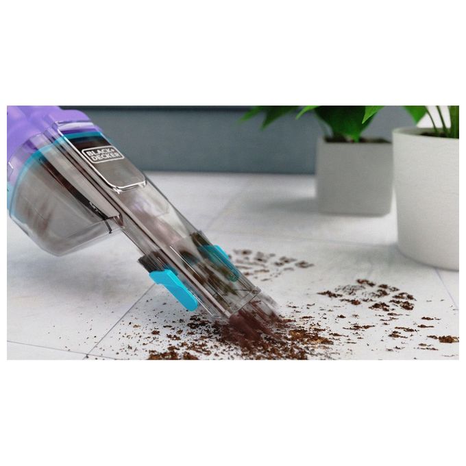 Black+Decker NVD220BP-QW Aspirapolvere Senza Filo Senza Sacchetto 0,29 L autonomia 14 min colore Viola e Azzurro