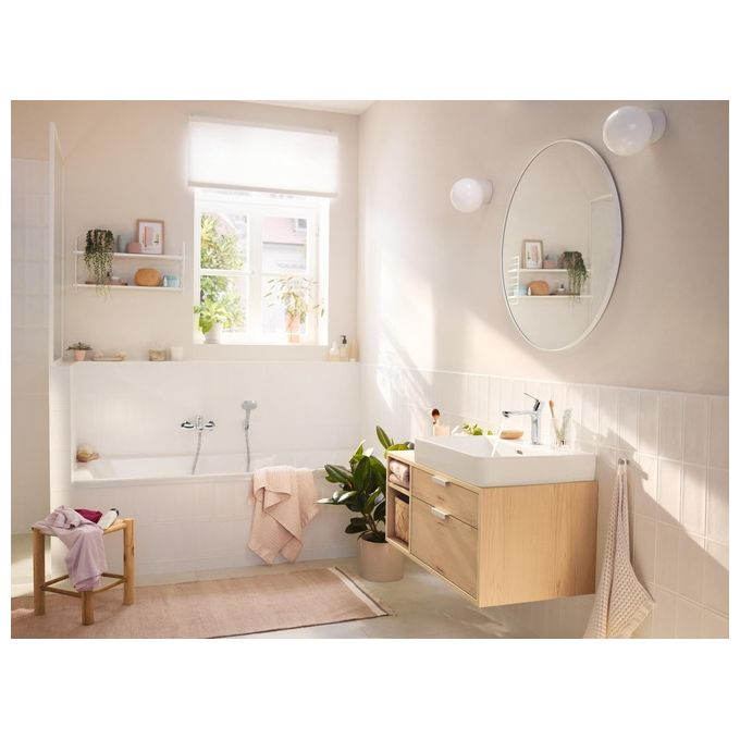 Hansgrohe 72440000 Rebris S Miscelatore Monocomando Vasca da Esterno 2 Funzioni Bocca Vasca e Doccetta Sistema Ceramico Temperatura Regolabile colore Cromo