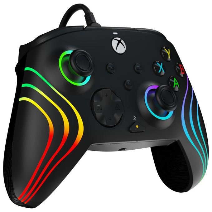 PDP 049-024 Afterglow Wave Gamepad Xbox Series X S Xbox One PC RGB USB tipo-C cablato colore Nero