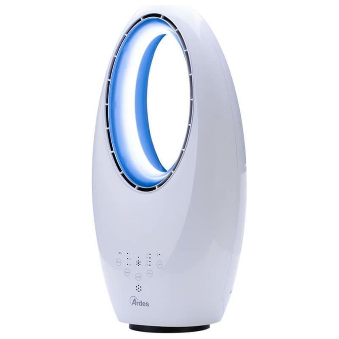 Ardes AR5BL1B Muna Ventilatore Bladeless 3 velocita' 60W 57dB Telecomando Touch Luce LED Oscillazione colore Bianco