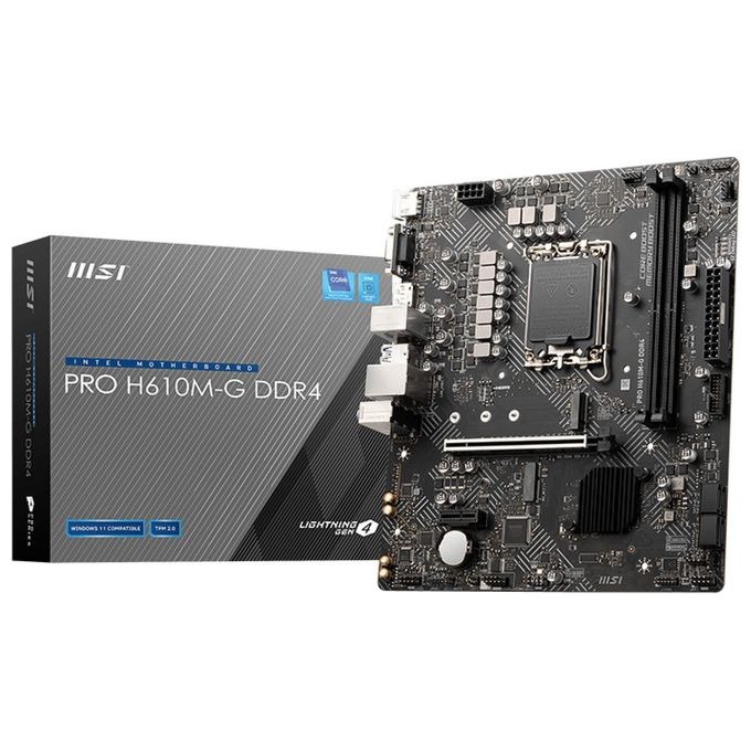 MSI PRO H610M-G DDR4 Scheda Madre micro ATX Socket LGA 1700 Intel H610 DDR4 64 GB M.2 SATA III Gigabit LAN HDMI DisplayPort VGA