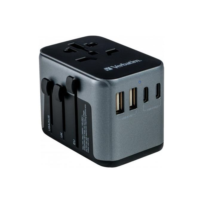 Verbatim Univesal Travel Adapter UTA-03 USB-C 30W 2xUSB-C 2xUSB-A