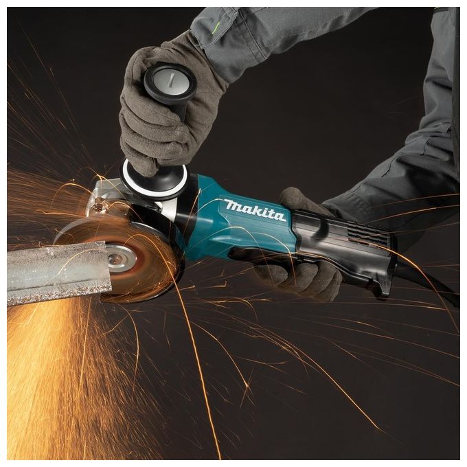 Makita GA5093X01 Smerigliatrice angolare 125 mm 1900 W Velocita' Regolabile 2800-11500 rpm Sistema SJS II Soft Start colore Nero