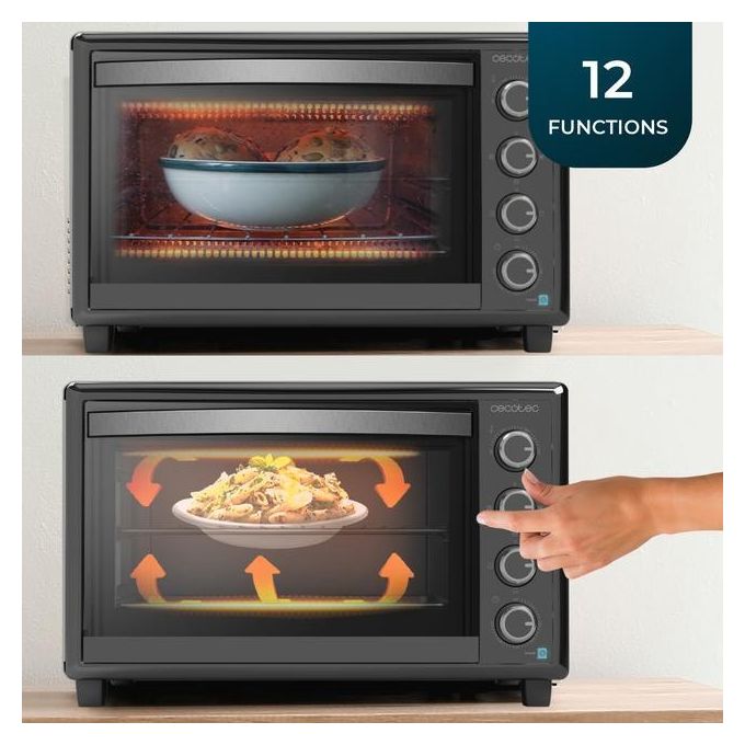 Cecotec 03820 BakeandToast 4600 Black Gyro Forno a Convezione 46 L 2000 W con Grill e Girarrosto (57x40x37 cm) colore Nero