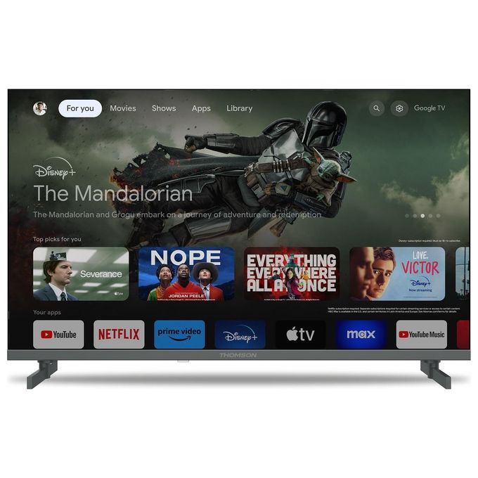 Thomson 32QG4S14 Smart TV 32'' QLED Full HD Google TV Dolby Audio Triple Tuner Wi-Fi Bluetooth 5.1 colore Nero
