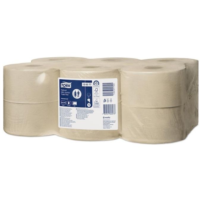 Tork 120377 Carta igienica Mini Jumbo 2 strati 170 m 850 fogli colore Naturale