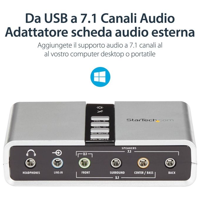 StarTech.com Scheda Audio Esterna Usb 71 Con Audio Digitale S-pdif