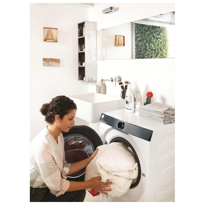Hoover H-WASH 700 H7W449AMBC-S Lavatrice a carica frontale 9 Kg classe A 1400 giri cestello Ultra Wide care Eco doser programa Auto Care controllo remoto Bianco 60x51x85