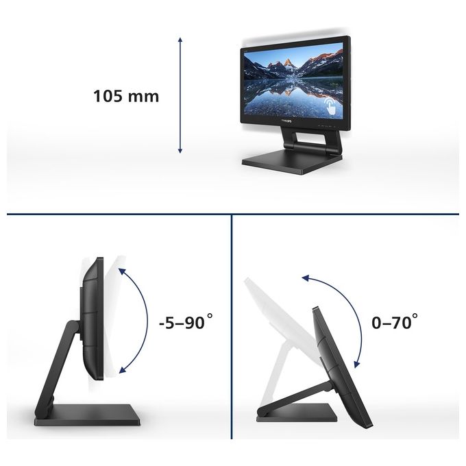 Philips Monitor 15.6'' LCD TN 162B9T - 00 1366 x 768 HD Tempo di Risposta 4 ms