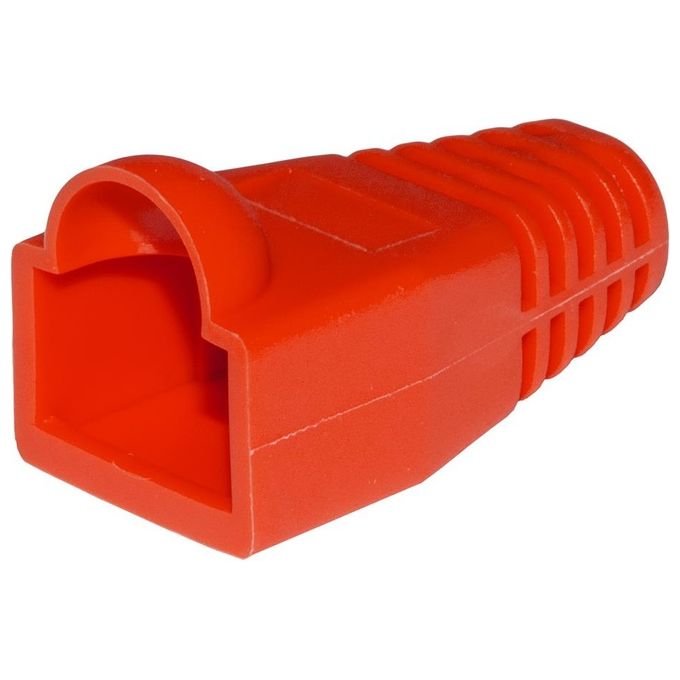 Link confezione 100 copriconnettori 6mm per plug rj45 8 poli cavo cat 5e- 6 rossi
