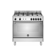 La Germania AMN965GXV24 Cucina a Gas 90 cm 5 Fuochi Forno a Gas Ventilato 117 L Grill Elettrico Classe A+ (90x60x87 cm) colore Inox