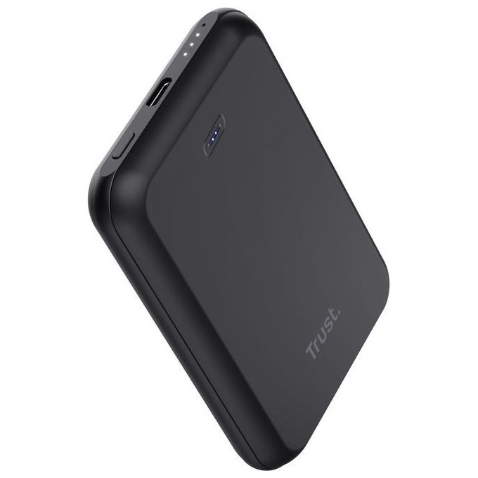 Trust 24877 Magno Powerbank Wireless 5000 mAh USB C 15W compatibile iPhone 12 colore Nero