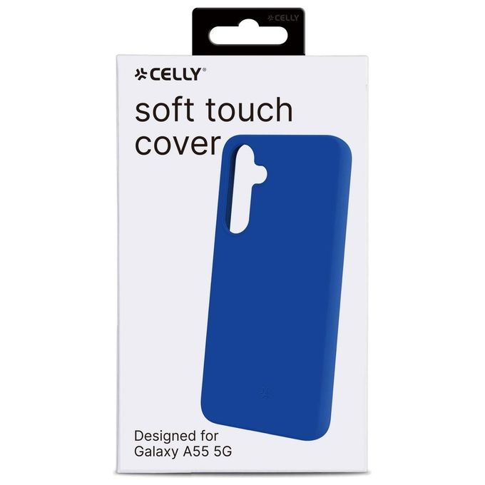 Celly CROMO1064BL Cromo Cover Samsung Galaxy A55 5G TPU Soft-Touch Microfibra colore Blu