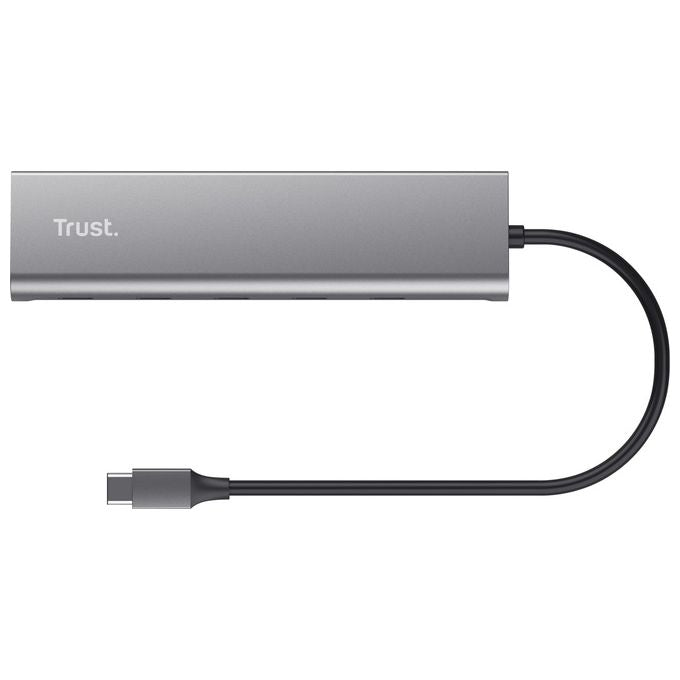 Trust Halyx 5 Porte Hub USB C 4x USB-C e Porta di Alimentazione PD 100W Argento