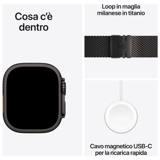 Apple MX5V3TYA Watch Ultra 2 Smartwatch GPS Cellular 49 mm Cassa Titanio Display Retina Always On 64 GB colore Nero