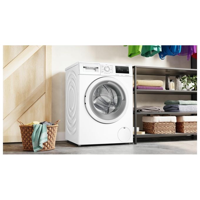 Bosch WAN24009II Serie 4 - Lavatrice a carica frontale da libera installazione 9 kg, 1200 rpm, Classe A, Iron Assist, EcoSilence Drive, ActiveWater Plus, (84,5x59,8x59,0 cm), Bianco