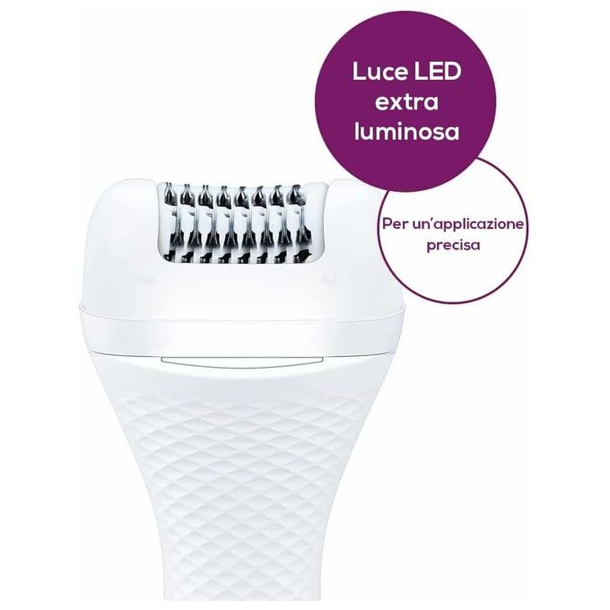 Beurer 57614 Epilatore HL 76 2 in 1 Wet and Dry con 42 pinzette e 2 velocita' colore Bianco Rosa