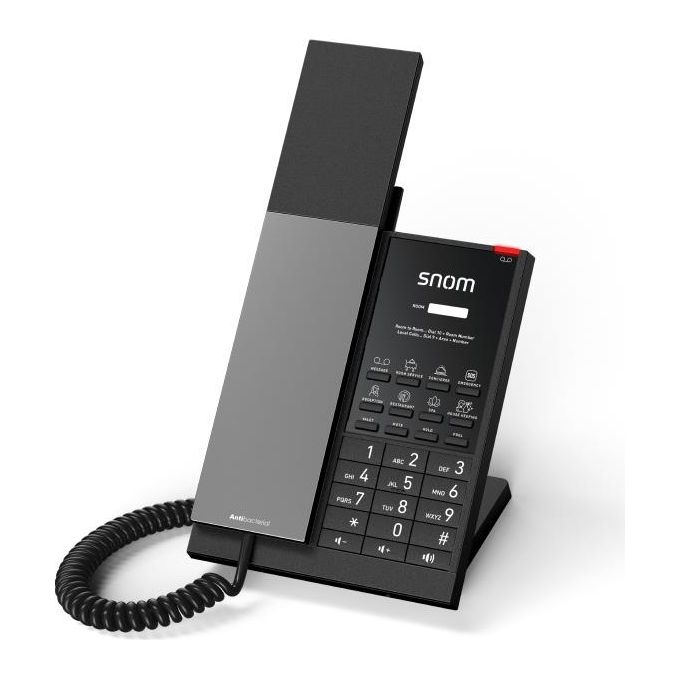 Snom 00007008 HD350W Telefono IP Wi-Fi Gigabit Ethernet 2 porte RJ-45 PoE vivavoce antibatterico colore Nero