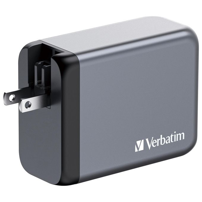 Verbatim 32204 GNC-200 Caricatore GaN 200W con 3 USB-C 1 USB-A Ricarica Rapida Quick Charge 3.0 PD PPS colore Nero Grigio