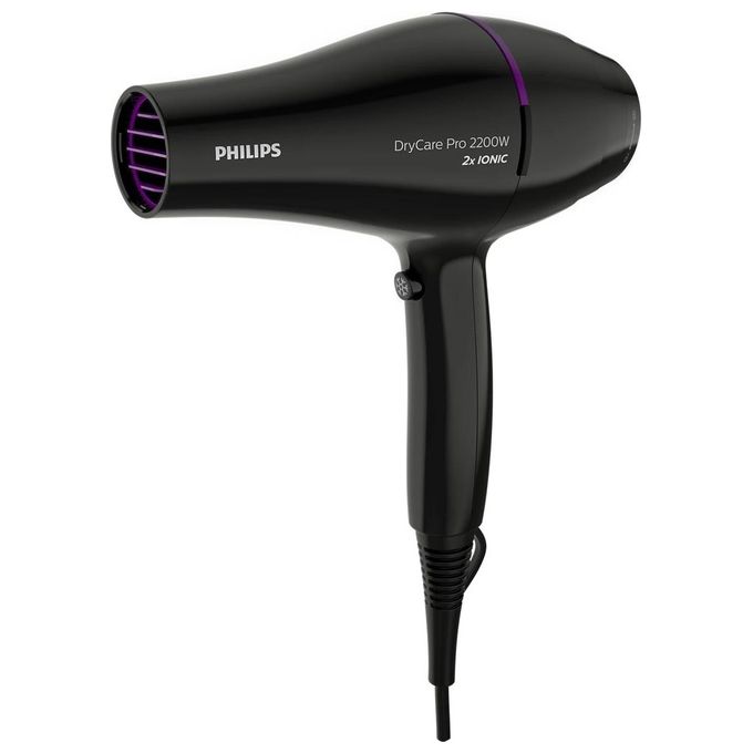Philips BHD274-00 DryCare Pro Asciugacapelli 2200 W Motore AC ThermoProtect Ionico 6 velocita' Concentratore 9 mm Diffusore colore Nero
