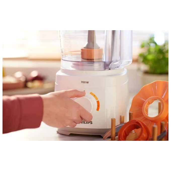 Philips HR7310-00 Daily Collection Robot da Cucina Compatto Multifunzione con Oltre 16 Funzioni 700 W 2,1 Litri Bianco