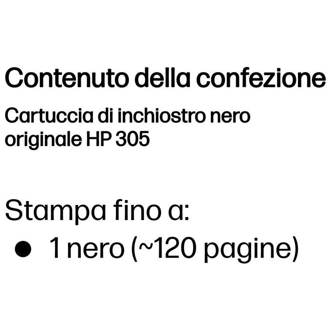 HP, Cartuccia Inchiostro Originale 305, Nero