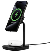 Cygnett CY5098BUNCP ChargeBase Qi2.0 Base di Ricarica 2 in 1 Wireless Fino a 15 W Compatibile iPhone AirPods colore Nero
