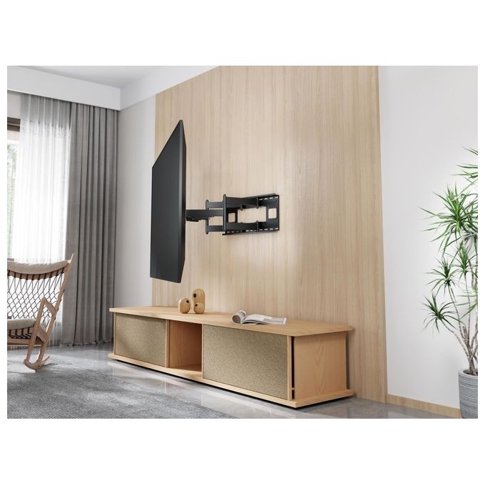 Equip 650343 Staffa per montaggio TV a movimento completo per impieghi gravosi da 60 a 120 pollici Capacita' massima 120 Kg Compatibilita' VESA fino a 900x600 mm Rotazione ±60° Inclinazione ±5° Estensione da 7,5 a 70,3 cm colore Nero