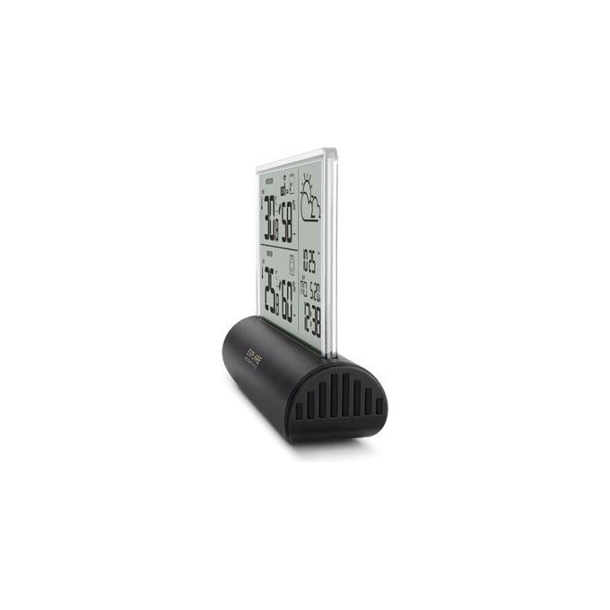 Explore Scientific WSH4501 Stazione Meteo LCD con Display in Vetro Temperatura Umidita' e Pressione Barometrica Interna Esterna Previsioni del Tempo Fino a 3 Sensori Portata 100 m colore Nero