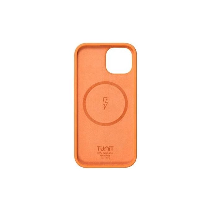 Tunit Cover in Silicone MagSafe Compatible con iPhone 15 Plus Marigold