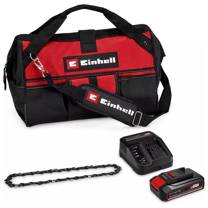 Einhell 4600043 GE-PS 18-15 Li Motosega a Batteria Brushless 18 V con Batteria 2,5 Ah e Borsa colore Rosso