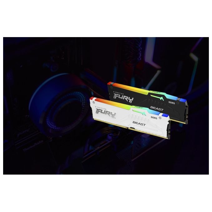 Kingston KF556C36BBEAK2-32 FURY Beast Memoria RAM DDR5 32 GB 2x16 GB 5600 MT-s CL36 RGB Intel XMP AMD EXPO colore Nero