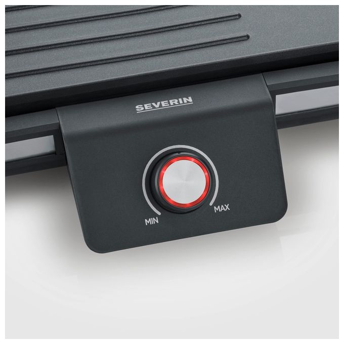 Severin PG8564 Griglia Elettrica da Tavolo Plancha 2300 W Superficie Cottura 50x30 cm con Piastra Antiaderente Rimovibile colore Nero