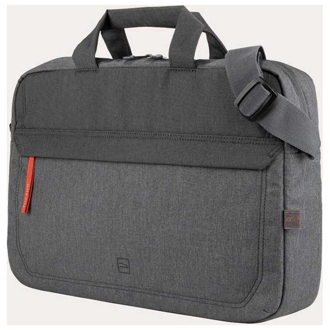 Tucano BHOP13-AX HOP Borsa per Notebook 13''-14'' in Tessuto Riciclato con Tasca Frontale e Fascia per Trolley colore Antracite