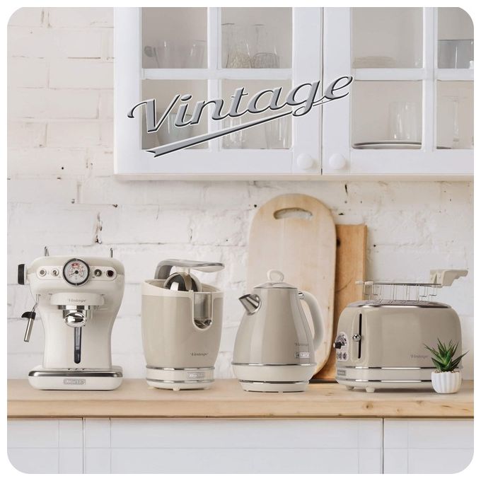 Ariete 2868 Vintage Bollitore Elettrico 1 L 1630W Base Cordless 360° Autospegnimento colore Beige