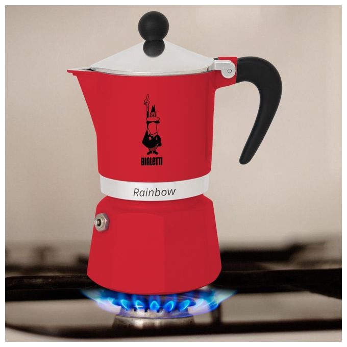 Bialetti Rainbow Moka Caffettiera 6 Tazze Rossa