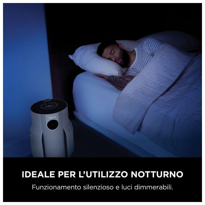 Shark HP150EU NeverChange Purificatore d'aria per ambienti fino a 60 m² Filtro HEPA Anti-odore 66 dB colore Bianco